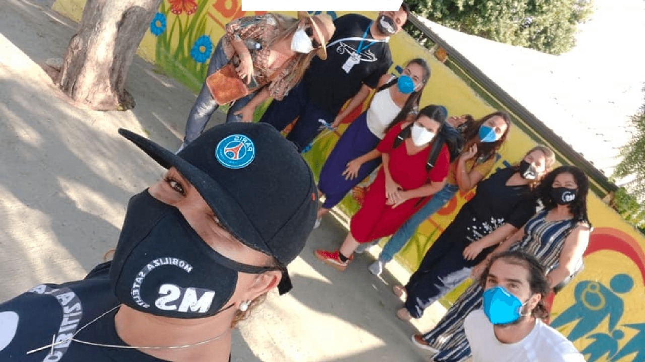 Foto dos integrantes do coletivo Mobiliza Satélite