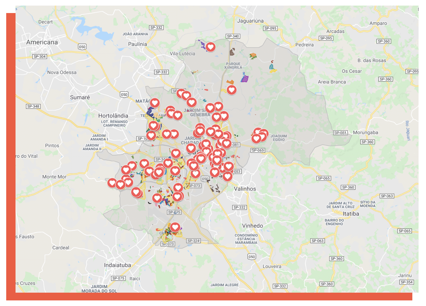 mapa parcerios osc