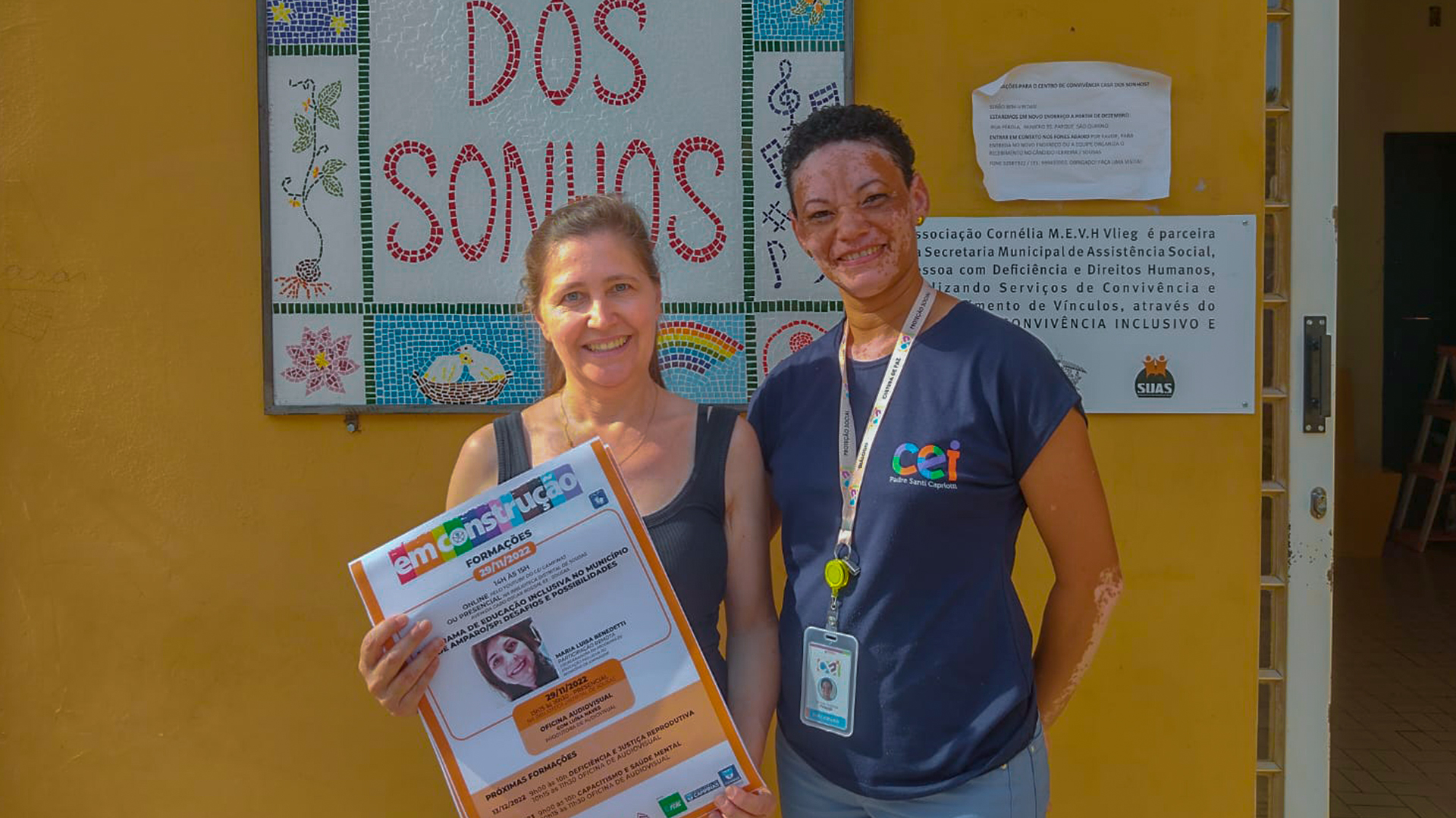 Vanessa Correia, do CEI, e Cristiane Romão participam do projeto Em Construção